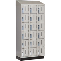 Concorde Heavy-Duty Lockers, 6 -tier, Bank of 3, 36" x 18" x 82", Steel, Grey, Welded (Assembled) Les Distributions ICE