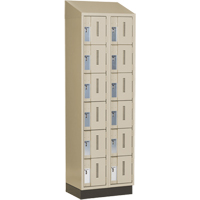 Concorde Heavy-Duty Lockers, 6 -tier, Bank of 2, 24" x 18" x 82", Steel, Beige, Welded (Assembled) Les Distributions ICE