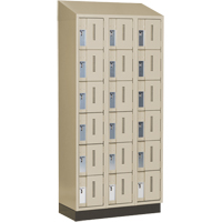 Concorde Heavy-Duty Lockers, 6 -tier, Bank of 3, 36" x 18" x 82", Steel, Beige, Welded (Assembled) Les Distributions ICE