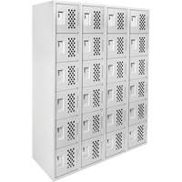 Petits casiers Clean Line, 6 niveaux, Bloc de 4, 18" x 72" x 12", Acier Les Distributions ICE
