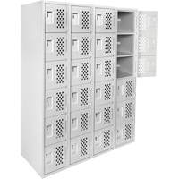 Petits casiers Clean Line, 6 niveaux, Bloc de 4, 18" x 72" x 12", Acier Les Distributions ICE