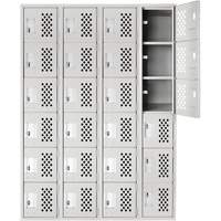 Petits casiers Clean Line, 6 niveaux, Bloc de 4, 18" x 72" x 12", Acier Les Distributions ICE