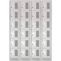 Casiers &eacute;conomiques perfor&eacute;s et assembl&eacute;s Clean Line, 6 niveaux, Bloc de 4, 18" x 72" x 12", Acier Les Distributions ICE