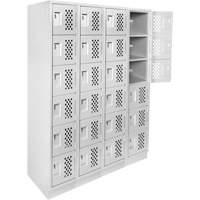 Casiers &eacute;conomiques perfor&eacute;s et assembl&eacute;s Clean Line, 6 niveaux, Bloc de 4, 18" x 72" x 12", Acier Les Distributions ICE