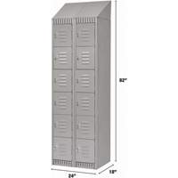 Lockers, 6 -tier, Bank of 2, 24" x 18" x 82", Steel, Grey, Knocked Down Les Distributions ICE