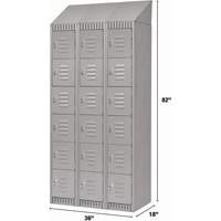 Casiers, 6 niveaux, Bloc de 3, 36" x 18" x 82", Acier, Gris, D&eacute;mont&eacute; Les Distributions ICE