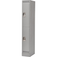 Assembled Lockers, 2 -tier, 12" x 18" x 72", Steel, Grey, Rivet (Assembled) Les Distributions ICE