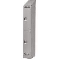 Assembled Lockers, 2 -tier, 12" x 18" x 72", Steel, Grey, Rivet (Assembled) Les Distributions ICE