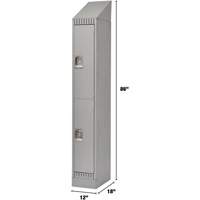 Lockers, 2 -tier, 12" x 18" x 86", Steel, Grey, Knocked Down Les Distributions ICE