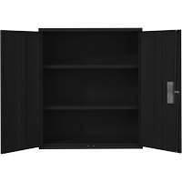 Armoire de rangement Lo-Boy, Acier, 2 Tablettes, 42" h x 36" la x 18" P, Noir Les Distributions ICE