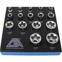 5-Point EPR Torx Socket Set, 16 Pieces, 1/4"/3/8"/1/2" Drive Size Les Distributions ICE