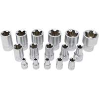 5-Point EPR Torx Socket Set, 16 Pieces, 1/4"/3/8"/1/2" Drive Size Les Distributions ICE