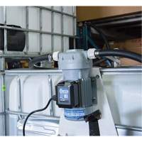 Pompe de transfert de fluide d'&eacute;chappement diesel (DEF) 115 V CA avec support pour cuve GRV et pistolet Les Distributions ICE