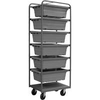 Mobile Tub Rack, Double-sided, 6 bins, 26" W x 18" D x 74" H Les Distributions ICE