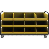 Mobile Tub Rack, Double-sided, 12 bins, 78" W x 18" D x 47" H Les Distributions ICE