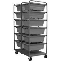 Mobile Tub Rack, Double-sided, 12 bins, 26" W x 36" D x 74" H Les Distributions ICE
