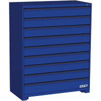 Armoire &agrave; tiroirs modulaire, 9 tiroirs, 48" la x 24" p x 60" h, Bleu Les Distributions ICE