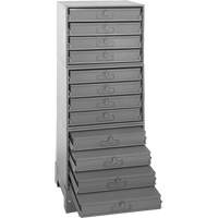 Armoire de rangement modulaire avec tiroirs, Acier, 12 tiroirs, 20-3/8" x 16" x 60-1/8", Gris Les Distributions ICE