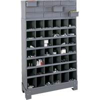 Unit&eacute; de stockage modulaire pour petites pi&egrave;ces, Acier, 18 tiroirs, 33-3/4" x 12-1/4" x 58-5/8", Gris Les Distributions ICE