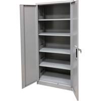 Armoire de rangement, Acier, 4 Tablettes, 66" h x 30" la x 15" P, Gris Les Distributions ICE