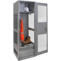 Casier pour &eacute;quipement avec porte, Acier, 24" la x 24" p x 72" h, Gris Les Distributions ICE