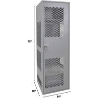 Casier pour &eacute;quipement avec porte, Acier, 24" la x 18" p x 72" h, Gris Les Distributions ICE