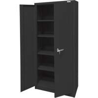 Armoire d'entreposage, Acier, 4 Tablettes, 66" h x 30" la x 15" P, Noir Les Distributions ICE