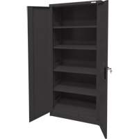 Armoire d'entreposage, Acier, 4 Tablettes, 66" h x 30" la x 15" P, Noir Les Distributions ICE