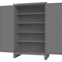 Armoire avec portes encastr&eacute;es en panneau perfor&eacute;, Acier, 4 Tablettes, 78" h x 48" la x 30" P, Gris Les Distributions ICE