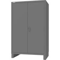 Armoire avec portes encastr&eacute;es en panneau perfor&eacute;, Acier, 4 Tablettes, 78" h x 48" la x 30" P, Gris Les Distributions ICE