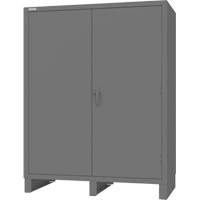 Armoire avec portes encastr&eacute;es, Acier, 4 Tablettes, 78" h x 60" la x 30" P, Gris Les Distributions ICE