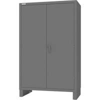 Armoire avec barre de suspension et portes encastr&eacute;es standards, Acier, 78" h x 48" la x 24" P, Gris Les Distributions ICE