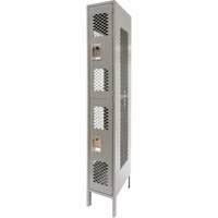 Casiers ventil&eacute;s, 2 niveaux, 12" x 18" x 78", Acier, Gris, D&eacute;mont&eacute;, Perfor&eacute; Les Distributions ICE