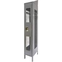 Vented Lockers, 12" x 18" x 88", Steel, Grey, Knocked Down, Perforated Les Distributions ICE