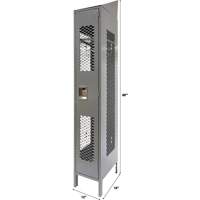 Vented Lockers, 12" x 18" x 88", Steel, Grey, Knocked Down, Perforated Les Distributions ICE