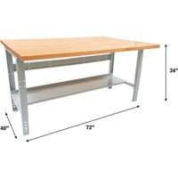 Industrial Modular Workbench, 1000 lbs. Cap., 72" W x 48" D Les Distributions ICE