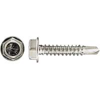 Drill-X Self-Drilling Hex Washer, #14 x 1" L, Zinc Plated Les Distributions ICE