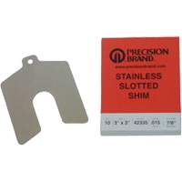Slotted Shim Assortments, 2" L x 0.001"- 0.125" Thickness, 2" W, Stainless Steel Les Distributions ICE