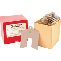Slotted Shim Assortments, 2" L x 0.001"- 0.075" Thickness, 2" W, Stainless Steel Les Distributions ICE
