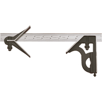 Combination Squares with Square Head & Centre Head - No. 11HC Series with Cast Iron Heads, 18" L, 1/16" Graduations, Steel, Plain Les Distributions ICE