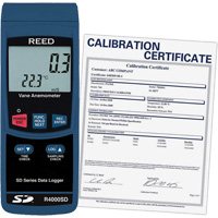 Thermo-an&eacute;mom&egrave;tre avec certificat de calibration, Enregistrement des donn&eacute;es, Gamme de v&eacute;locit&eacute; d'air de 0,4 - 30 m/sec Les Distributions ICE