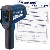 Professional Infrared Thermometer with Integrated Type K Thermocouple & Calibration Certificate, -58 - 3362°F (-50 - 1850°C), 55:1, Adjustable Emmissivity Les Distributions ICE