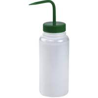 Flacon de lavage en poly&eacute;thyl&egrave;ne &agrave; large goulot avec bouchon en polypropyl&egrave;ne vert Les Distributions ICE