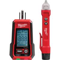 Voltage Detector with LED & GFCI Receptacle Tester Kit, 50 V - 1000 V, Display & Sound Alert Les Distributions ICE