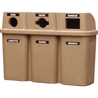 Recycling Containers Bullseye, Curbside, Plastic, 3 x 22 US Gal. Les Distributions ICE