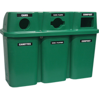 Recycling Containers Bullseye, Curbside, Plastic, 3 x 22 US Gal. Les Distributions ICE