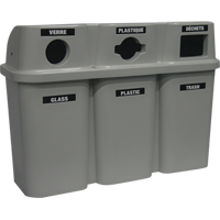 Recycling Containers Bullseye, Curbside, Plastic, 3 x 22 US Gal. Les Distributions ICE