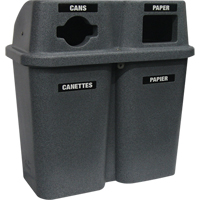 Recycling Containers Bullseye, Curbside, Plastic, 2 x 22 US gal. Les Distributions ICE