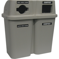 Recycling Containers Bullseye, Curbside, Plastic, 2 x 22 US gal. Les Distributions ICE
