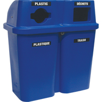 Recycling Containers Bullseye, Curbside, Plastic, 2 x 22 US gal. Les Distributions ICE